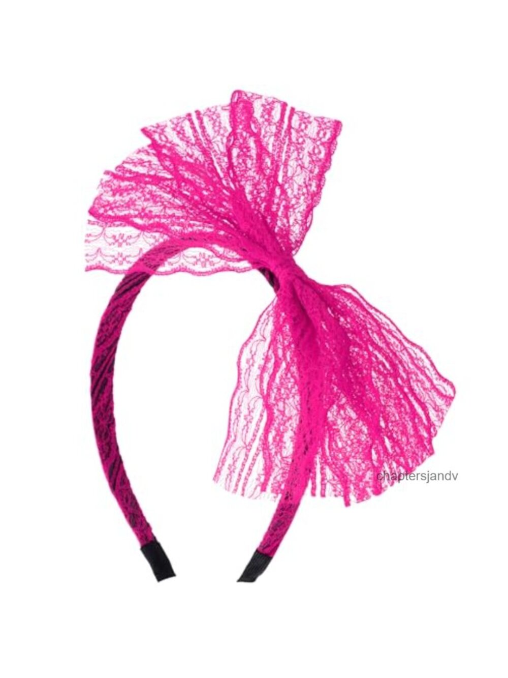 80s Neon Lace Bow Headband Retro Costume Hair Accessory
